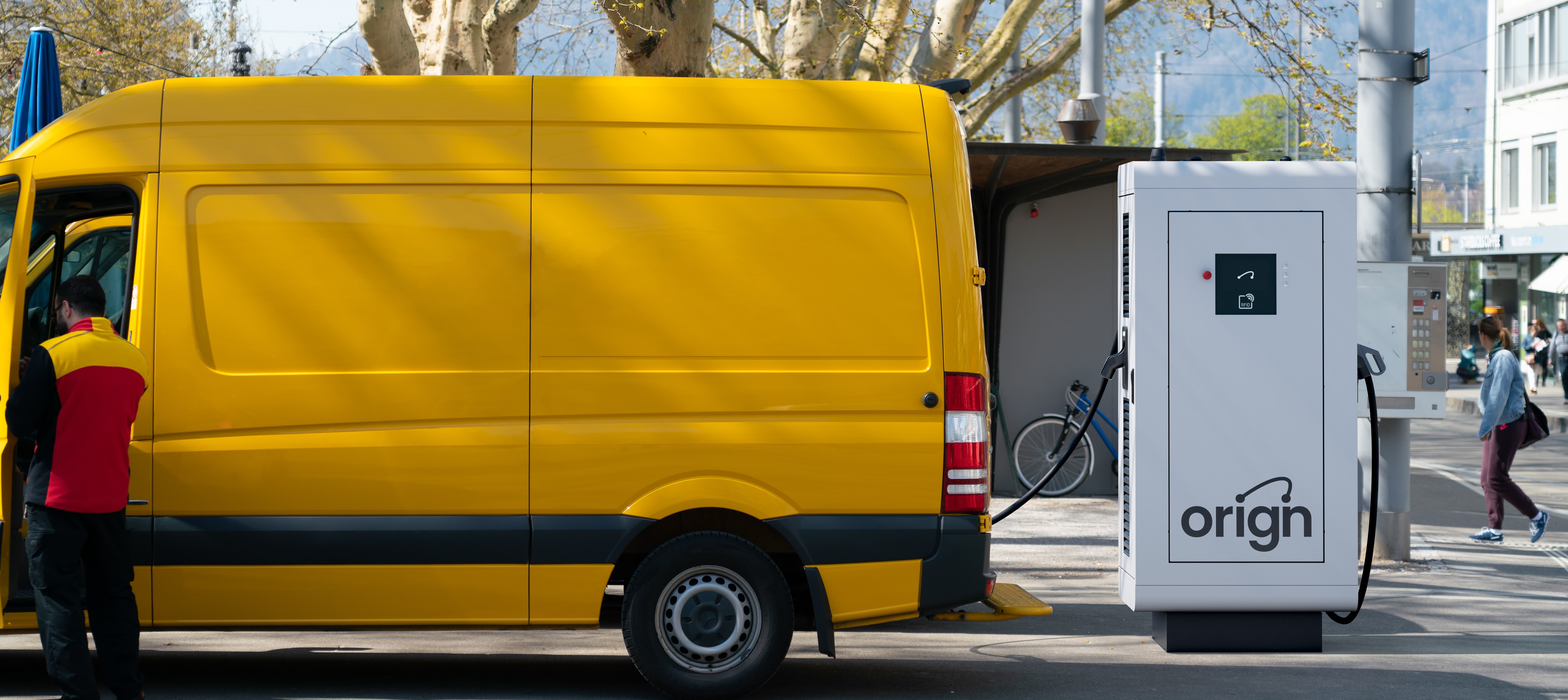 Origin station charging electric van